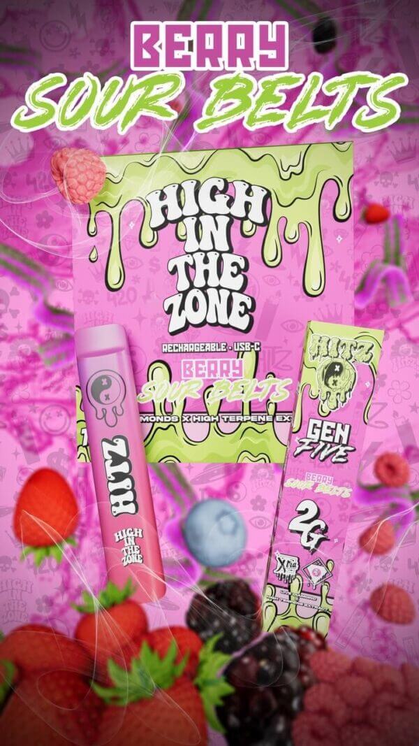 Hitz Berry Sour Belts ( indica)